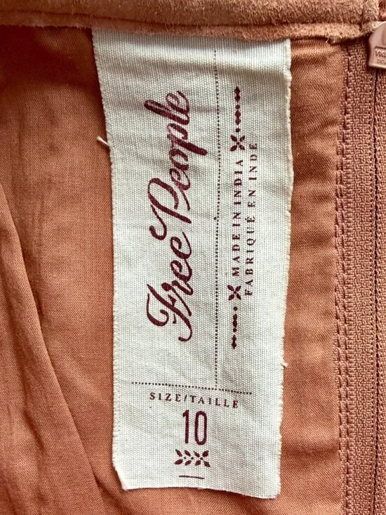 Free People Suede Patchwork High Waist Mini Skirt | Western Boho Coastal 70s 10 - Picture 16 of 16